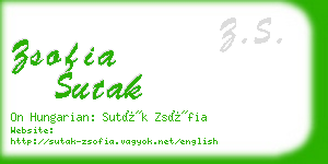 zsofia sutak business card